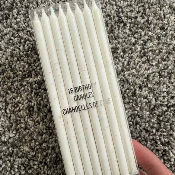 Meri Meri White with Iridescent Sparkles Candles - Picture 3 of 5